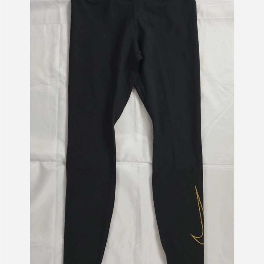 Nike Black and Gold Leggings Athletic Performance